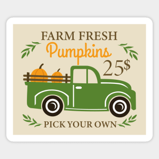 Halloween Pick-up Truck for Pumpkins Sticker